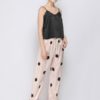 Polka Dot Spaghetti Straps Lace-trim Backless Lungewear Casual Pajama Set - Image 2