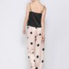 Polka Dot Spaghetti Straps Lace-trim Backless Lungewear Casual Pajama Set - Image 4