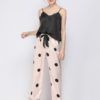 Polka Dot Spaghetti Straps Lace-trim Backless Lungewear Casual Pajama Set - Image 3