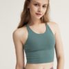 Pure Color Criss Cross Back Yoga Top - Image 2