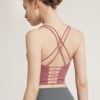 Pure Color Criss Cross Back Yoga Top - Image 4