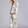 Satin Lapel Casual Loungewear Floral Printed Pajamas - Image 4