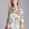 Satin Lapel Casual Loungewear Floral Printed Pajamas - Image 6