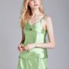 Satin Spaghetti Straps Fruits Embroidery Backless Pajamas - Image 2