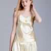 Satin Spaghetti Straps Fruits Embroidery Backless Pajamas - Image 6