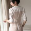Sexy Dress Polyester Collared Pleated Shirt Thong Lingerie Set Two pcs - Image 4