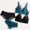 Sexy Embroidery Wireless Bras and Panty Set