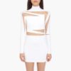 Sexy Lace Bandage Long Sleeve Hollow Out Club Mini Party Dress - Image 6