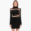Sexy Lace Bandage Long Sleeve Hollow Out Club Mini Party Dress - Image 3