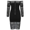 Sexy Lace Slash Neck Long Sleeve Bodycon Dress - Image 3