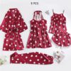 Sexy Polka Dot Nightwear 5 PCS Set