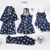 Sexy Polka Dot Nightwear 5 PCS Set - Image 2
