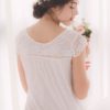 Sexy Sleepwear Night Gown Lace V Neck Short Sleeve Bows Tulle Nightwear - Image 5