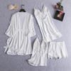 Sexy Soft Silk Sleepwear 4 Pieces Set - Image 2