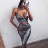 Sexy Spaghetti Straps Bra Two Pieces Set Dress - Image 2