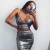 Sexy Spaghetti Straps Bra Two Pieces Set Dress - Image 3