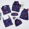 Sexy Strawberry Printed Long Sleeve Sleepwear - Image 2