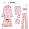 Sexy Strawberry Printed Long Sleeve Sleepwear - Image 4