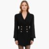 Sexy V Neck Long Sleeve Button Draped Mini Club Dresses - Image 5