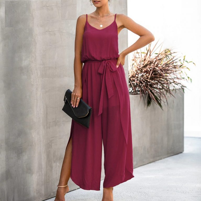 Sexy V-Neck Spaghetti Strap Rompers Jumpsuit - Image 3
