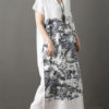 Short Sleeves Geometric V-Neck Layered Cotton Long Maxi Dress - Image 4