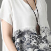 Short Sleeves Geometric V-Neck Layered Cotton Long Maxi Dress - Image 5