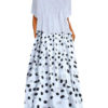 Short Sleeves Jewel Neck Polyester Long Maxi Dress