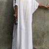Short Sleeve Jewel Neck Polyester Long Maxi Dress - Image 6