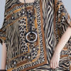 Short Sleeves Leopard Print Jewel Neck Layered Cotton Long Maxi Dress - Image 4
