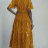 Short Sleeves V Neck Sash Wrap Maxi Dresses - Image 5
