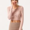 Simple Style Pure Color Sports Yoga Cropped T Shirt - Image 3