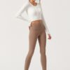 Simple Style Pure Color Sports Yoga Cropped T Shirt - Image 6