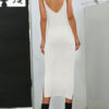 Sleeveless Deep V-Neck Lace Up Cotton Long Maxi Dress - Image 2