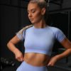 Solid Color Short Sleeve Slim Fit T Shirt - Image 4
