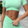 Solid Color Short Sleeve Slim Fit T Shirt - Image 7