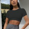 Solid Color Short Sleeve Slim Fit T Shirt - Image 9