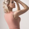 Solid Crew Neck Padded Sports Tank Top - Image 6