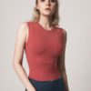 Solid Crew Neck Padded Sports Tank Top - Image 7