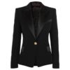 Solid Deep V-Neck Long Sleeve Coat - Image 2