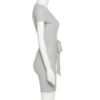 Solid Ribbed Sashes V-neck Romper - Image 6