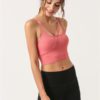 Spaghetti Strap U Neck Cropped Cami Sports Top - Image 5