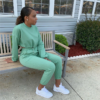 Sports Cropped Suit Sweatshirt And Sweatpants Jogging
