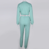 Sports Cropped Suit Sweatshirt And Sweatpants Jogging - Image 4
