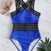 Striped Patchwork Solid One Piece Swimsuits