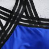 Striped Patchwork Solid One Piece Swimsuits - Image 3