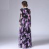 Tulip Floral Print Long Sleeve Vintage Maxi Dress - Image 3