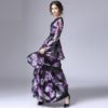 Tulip Floral Print Long Sleeve Vintage Maxi Dress - Image 4