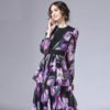 Tulip Floral Print Long Sleeve Vintage Maxi Dress - Image 5