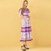 Vintage Embroidery Overlay Tulle Midi Party Dress - Image 5