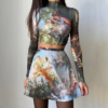 Vintage Fairy Print Dress Two Pieces Set
